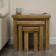 Deluxe Nest of Tables - Set of 3 - Oak