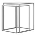 Halifax Square Nest of 2 Tables - White Marble