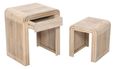 Hanover Ribbed Carved Mango Wood Nest of 2 Tables with Drawer