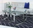 Harry Nest of 3 Tables - Glass and Chrome