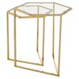 Herber Nest of 2 Tables - Hexagon - Clear Glass with Gold Metal