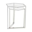 Herber Nest of 2 Tables - Hexagon - Clear Glass with Silver Metal