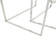 Herber Nest of 2 Tables - Hexagon - Clear Glass with Silver Metal