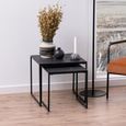 Infinity Nest of Tables - Square - Black Marble Effect - Set of 2