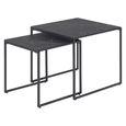 Infinity Nest of Tables - Square - Black Marble Effect - Set of 2