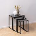 Katrine Nest of Tables - Black Ceramic - Set of 3