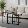 Katrine Nest of Tables - Smoked Glass - Set of 3