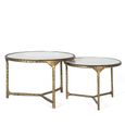 Livorno Nest of Tables - White Marble and Gold - Round - Set of 2