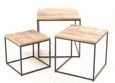 Old Empire Mango Wood Square Nest of 3 Tables