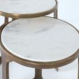 Pangaani Nest of Tables - White Marble and Metal - Round - Set of 3