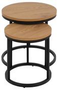 Spiro Nest of Tables - Round - Oak - Set of 2