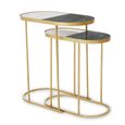Suar Nest of 2 Tables - Marble and Gold