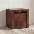 Dakota Nest of Tables - Set of 2 - Cubed - Dark Mango Wood