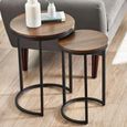Tribeca Round Nest of Tables - Set of 2 - Walnut