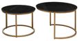 Varana Nest of Tables - Set of 2 - Black Marble with Gold - Round