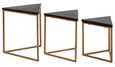 Varana Nest of Tables - Set of 3 - Black Marble with Gold - Triangular