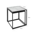 Nest of 2 Tables - Square - White Glass and Black Metal