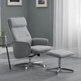 Aria Grey Fabric Recliner Chair - with Footstool