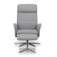 Aria Grey Fabric Recliner Chair - with Footstool