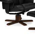Malmo Black Faux Leather Recliner Chair - with Footstool