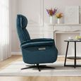 Evoque Swivel Electric Recliner Armchair - Blue Fabric