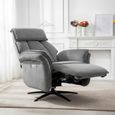 Evoque Swivel Electric Recliner Armchair - Grey Fabric