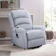 Baxter Electric Recliner Chair - Hebe Grey Textured Chenille