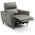 Brooke Electric Recliner Armchair - Grey Leather