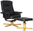 Drew Faux Leather Recliner with Footstool - Black - ARC7595-PU-BLK