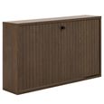 Albany Shoe Cabinet - Wall Mounted - Ribbed Smoked Oak