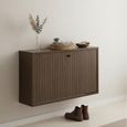Albany Shoe Cabinet - Wall Mounted - Ribbed Smoked Oak