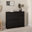Naia Shoe Cabinet - 3 Door - 1 Drawer - Matt Black
