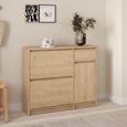 Naia Shoe Cabinet - 3 Door - 1 Drawer - Oak