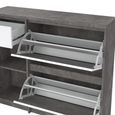 Naia Shoe Cabinet - 3 Door - 1 Drawer - Concrete and White Gloss
