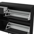 Naia Shoe Cabinet - 3 Door - 1 Drawer - Matt Black