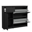 Naia Shoe Cabinet - 3 Door - 1 Drawer - Matt Black