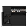 Naia Shoe Cabinet - 3 Door - 1 Drawer - Matt Black