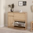Naia Shoe Cabinet - 3 Door - 1 Drawer - Oak