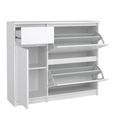Naia Shoe Cabinet - 3 Door - 1 Drawer - White Gloss