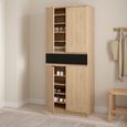 Naia Shoe Cupboard - Large - Oak and Black