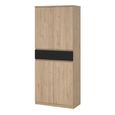 Naia Shoe Cupboard - Large - Oak and Black