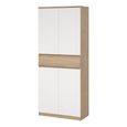 Naia Shoe Cupboard - Large - Oak and White