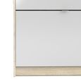 Shoe Cabinet - 5 Mirrored Door - Oak