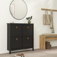 Barcelona Shoe Cabinet - 4 Drawer - Black