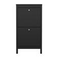 Madrid Shoe Cabinet - 2 Drawer - Door - Black