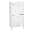Madrid Shoe Cabinet - 2 Drawer - Door - White