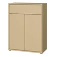 Alice Springs Shoe Cabinet - 2 Door - 1 Drawer - Compact - Butter Yellow