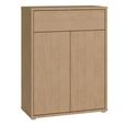 Alice Springs Shoe Cabinet - 2 Door - 1 Drawer - Compact - Elegancia Oak