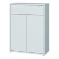 Alice Springs Shoe Cabinet - 2 Door - 1 Drawer - Compact - Light Grey