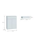 Alice Springs Shoe Cabinet - 2 Door - 1 Drawer - Compact - Light Grey